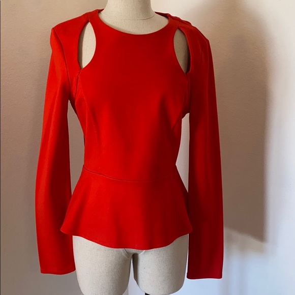 Tops - BCBG electric RED cutout top